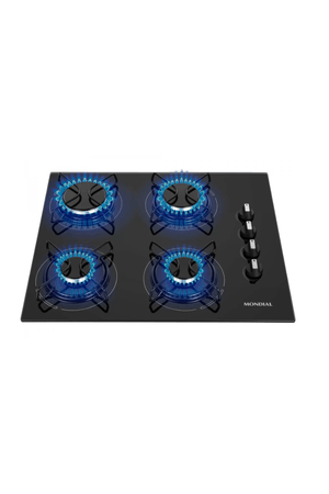 PRODUTO TESTE Cooktop 4 Bocas Mondial a Gás GLP Preto - CTG-01